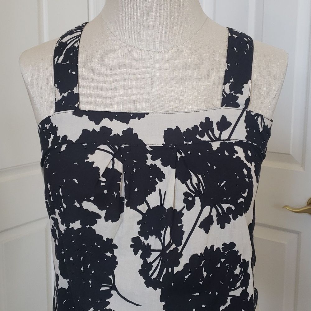 Anthropologie ELWOOD Black Off‑White Floral Cotton Camisole Top Sleeveless XS - Picture 6 of 16